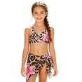 thumbnail image 1 of Lullu Girls Swim Set Beach Leopard Bikini Swimsuit with Coverup Skirt, 3-Piece, Sizes 7-12, 1 of 6