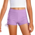 thumbnail image 1 of Lullu Girls Swim Shorts Solid Basic Quick Drying Stretch Swim Trunks Swimwear, Sizes 5-14, 1 of 7