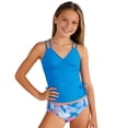 thumbnail image 1 of Lullu Girls Tankini Set 2-Piece Swimsuit Beach Ruched Bathing Suit Swimwear, Sizes 7-16, 1 of 4