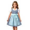 thumbnail image 1 of Lullu Girls Traditional Oktoberfest Midi Bavarian Dirndl Dress Apron, Navy, Sizes 3-12, 1 of 4