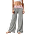 thumbnail image 1 of Lullu Girls Wide Leg Yoga Pants Polka Dot Ruched Waist Comfort Stretch Pants, Size 5-14, 1 of 6