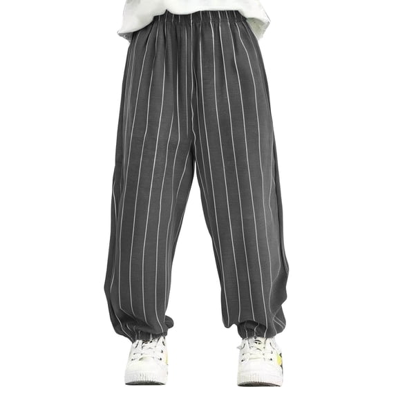 Lullu Infant Boys' Baggy Striped Pants Cotton Lightweight Pull On Pants Summer Slacks