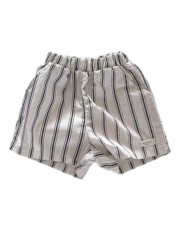 Infant Boys Lightweight Striped Shorts Summer Casual Breathable Pull On Shorts