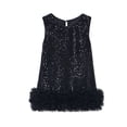 thumbnail image 1 of Lullu Infant Girls Glitter Sequins Sleeveless Dress A-Line Ruffles Party Princess Dress, 1 of 3