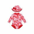 thumbnail image 1 of Lullu Girls Long Sleeve Rash Guard Swimsuit with Matching Sun Hat Bathing Suits, 1 of 3