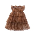 thumbnail image 1 of Lullu Infant Girls Polka Dots Flutter Sleeve Dress Tulle Layered Birthday Party Dress, 1 of 7