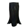 thumbnail image 1 of Lullu Girls Shiny Metallic Checkered Skirt Pull-On Dance Party Fishtail Skirt, 1 of 3