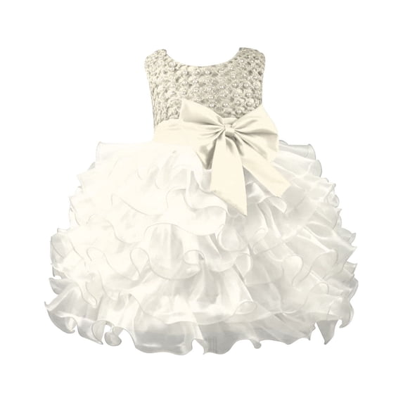 Lullu Infant Girls Sleeveless Layered Pageant Gown Wedding Birthday Party Princess Dress