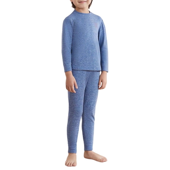 Lullu Kids Thermal Underwear Boys Girls Long Sleeve Base Layer Comfy Pajamas, Sizes 1-13