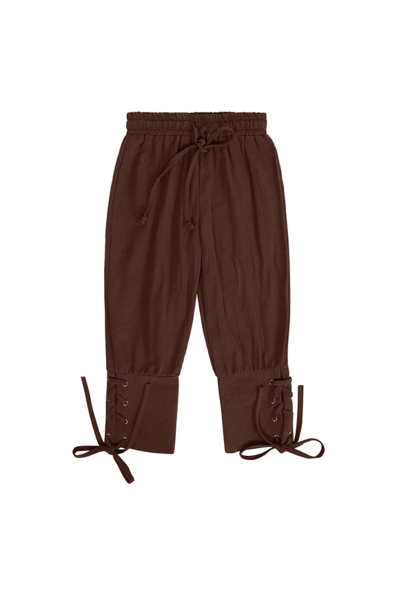 Little Boy's Retro Breeches Side Drawstring Cropped Pants, Sizes 6-7