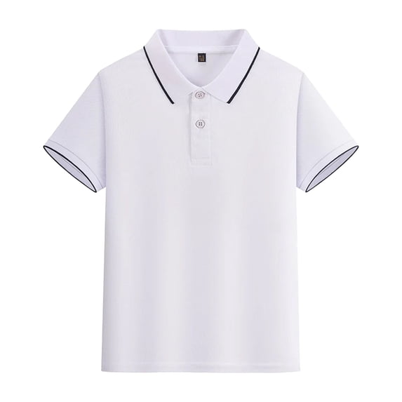 Lullu Little Boy's Short Sleeve Polo Shirt School Uniform Top Unisex Summer Casual Polos
