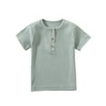 thumbnail image 1 of Lullu Little Boys Short Sleeve Henley T-Shirt Solid Breathable Soft T Shirt Summer Casual Tshirt, 1 of 3