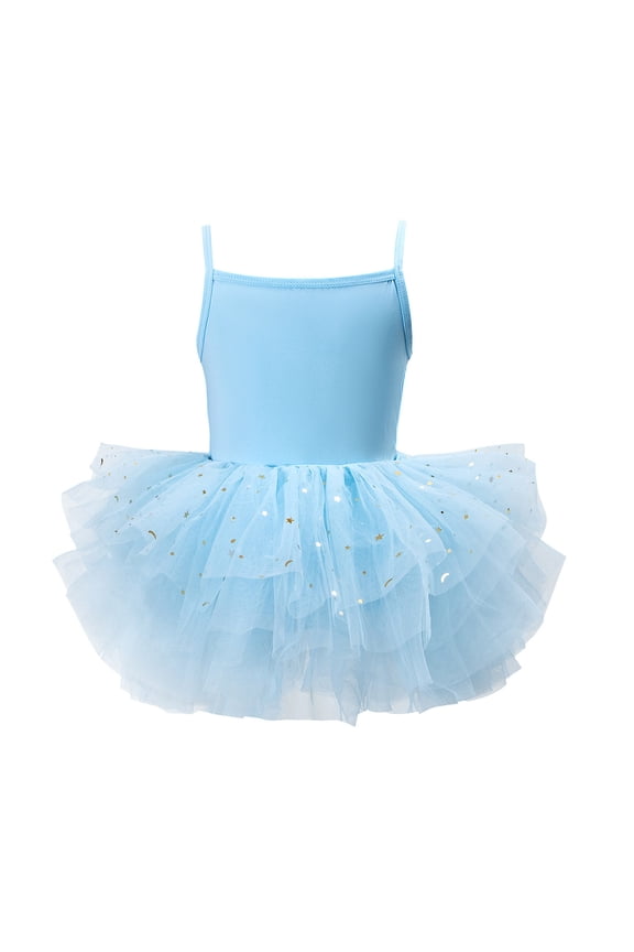 Little Girls Ballet Dance Dress Shiny Tutu Skirted Leotard Gymnastics Dancewear