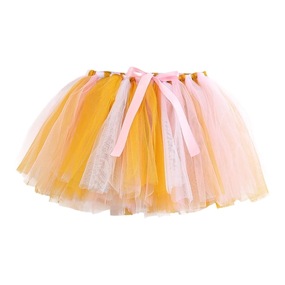 Lullu Little Girls Ballet Rainbow Tutu Skirt Holiday Party Dance Colorful Tulle Skirt