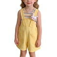 thumbnail image 1 of Lullu Little Girls Cute Rabbit Ear Overall Shorts Casual Sleeveless Romper, Sizes 5-6, 1 of 7