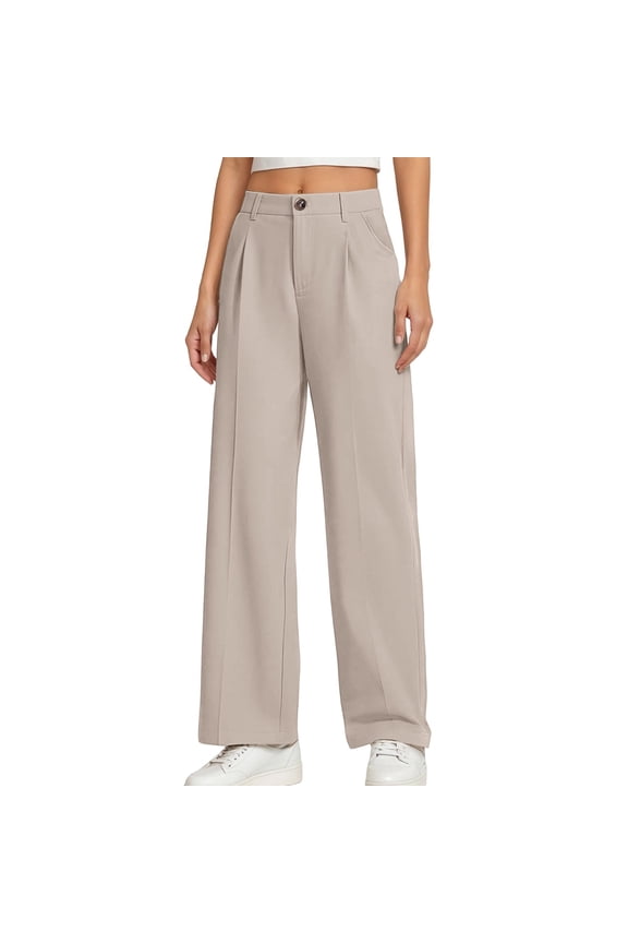 Little Girls Dress Pants Flat Front Mid Rise Straight Leg Suit Pants, Sizes 6-7