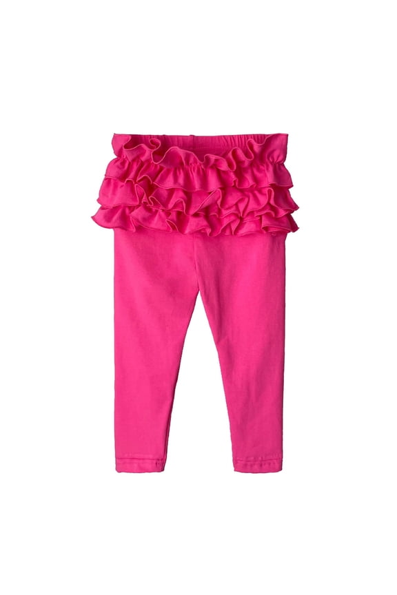 Little Girls Ruffles Leggings Casual Soft Stretch Pants Tights, Sizes 0-7