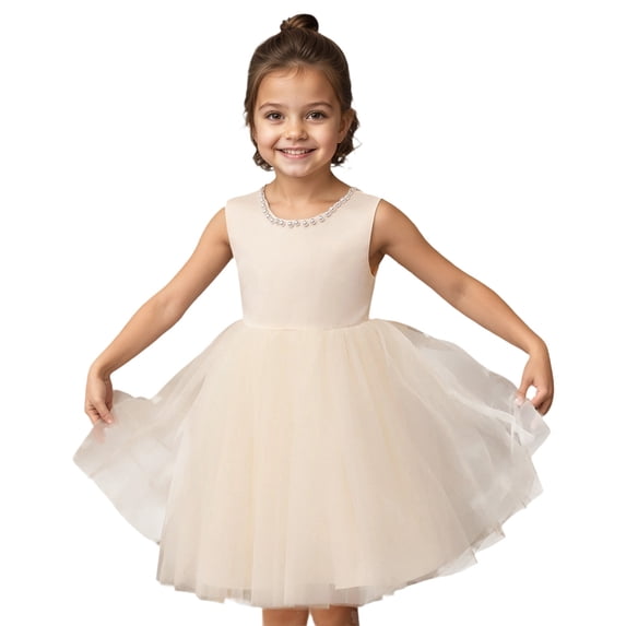 Lullu Little Girls Sleeveless Tutu Princess Dress Birthday Party Pageant Evening Gown