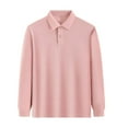 thumbnail image 1 of Lullu Long Sleeve Polo Shirt for Boys Girls Casual Soft Solid School Uniform Sport Shirt, 1 of 7