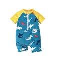 thumbnail image 1 of Lullu Newborn Boys Zip up Long Sleeve Rash Guard One-Piece Swimsuit UPF50+ Bathing Suit, 1 of 7