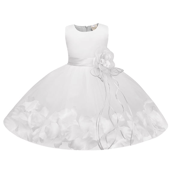 Lullu Newborn Girls Flower Sleeveless Tutu Dress Wedding Birthday Party Princess Dress