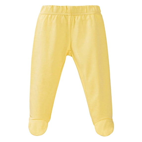 Lullu Newborn Infant Cotton Footed Pants Casual Pull On Stretch Soft Knit Pants for Baby