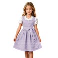 thumbnail image 1 of Lullu Oktoberfest Girls Traditional Bavarian Dirndl Dress with Apron, Purple, Sizes 3-12, 1 of 4