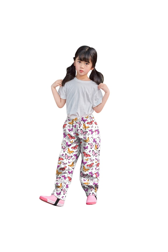 Rain Pants for Girls Children's Relaxed Fit Straight Rain Pants Waterproof Trousers