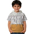 thumbnail image 1 of Lullu Short Sleeve Hoodie for Boys Cute Ice-Cream Print Sweatshirt Active T-Shirt, White, 1 of 3