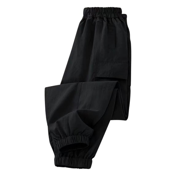 Lullu Summer Athletic Pant for Boys Breathable Quick-Dry Relaxed Jogger Pants, Black, Sizes 5-16