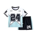 thumbnail image 1 of Lullu Summer Boys Athletic Shorts Set Mesh Short Sleeve T-Shirt Shorts Outfits, Sizes 1-12, 1 of 3