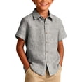 thumbnail image 1 of Lullu Summer Boys Short Sleeve Shirt Casual Lightweight Button Down Shirt Top, Sizes 1-11, 1 of 3