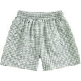 thumbnail image 1 of Lullu Summer Girls Gingham Plaid Shorts Casual High Rise Lightweight Shorts, Sizes 9M-4T, 1 of 6