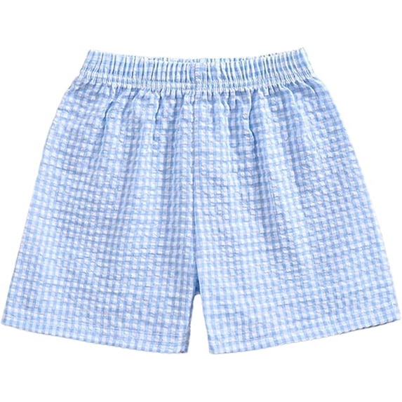 Lullu Summer Girls Gingham Plaid Shorts Casual High Rise Lightweight Shorts, Sizes 9M-4T