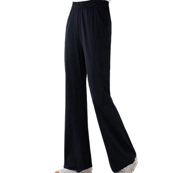 Lullu Summer Girls' Lightweight Flare Pants Stretch High Rise Pull On Pants, Sizes 7-15