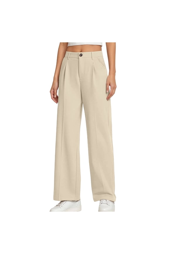 Girls Dress Pants Flat Front Mid Rise Straight Leg Suit Pants, Sizes 13-14