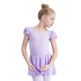 thumbnail image 1 of Lullu Girls Short Sleeve Ballet Dress Tutu Skirted Leotard Gymnastics Dance Dress, 1 of 3