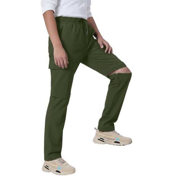 Lullu Toddler Boys Convertible Hiking Cargo Pants Quick Dry Lightweight Zip Off Pants