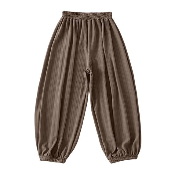 Lullu Toddler Boys Pants Casual Lightweight Loose Fit Trousers Summer Breathable Pants, Khaki