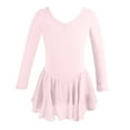 thumbnail image 1 of Lullu Toddler Girls Ballet Long Sleeve Dance Dress Gymnastics Stretch Leotard with Skirt, 1 of 3