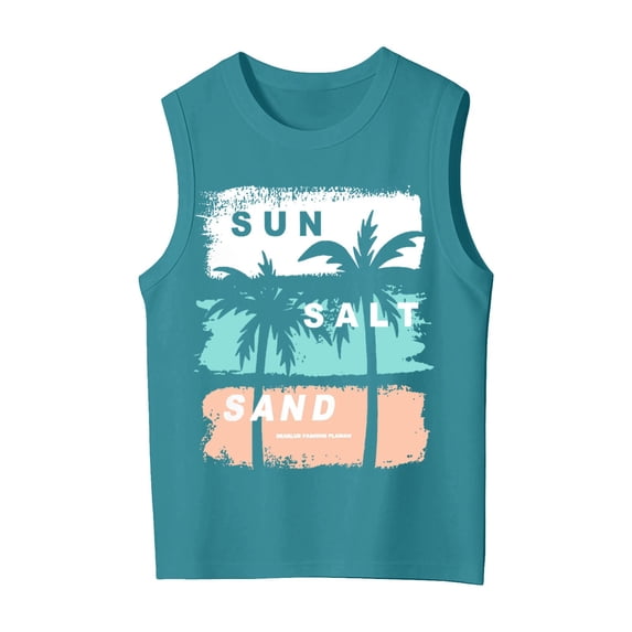Lullu Toddler Girls Beach Tank Top Vintage Graphic Sleeveless Shirt Tank Tops, Sizes 4-5