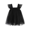 thumbnail image 1 of Lullu Toddler Girls Flutter Sleeves Tutu Dress Solid Tulle Princess Dress, Sizes 12M-6Y, 1 of 3