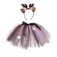 thumbnail image 1 of Lullu Toddler Girls Party Fawn Tutu Skirt Stage Performance Dance Tulle Skirt with Headband, 1 of 5