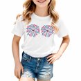 thumbnail image 1 of Lullu Toddler Girls T Shirts Short Sleeve Top Letter Graphic T-Shirt Kids Casual Tee,White, 1 of 3