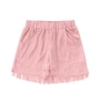 thumbnail image 1 of Lullu Toddler Girls Vintage Boho Fringe Shorts Casual Suede Cowboy Shorts, Sizes 12-14, 1 of 4