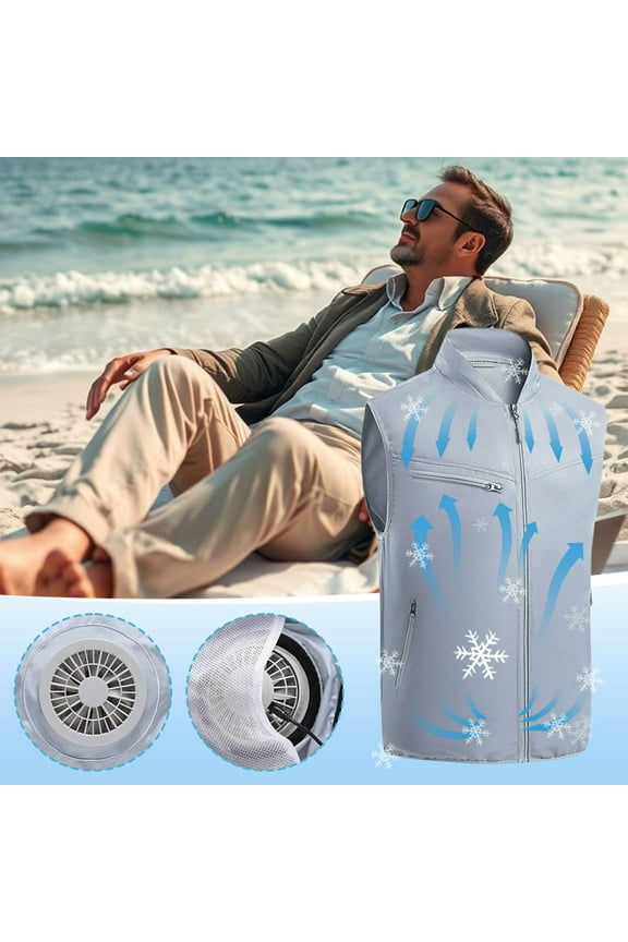 Lulshou Cooling Vest with Two 3-Blade Fans,Usb Rechargeable Fan Vest for Men Women,Lightweight Breathable Three-Speed Fan Vest for Outdoor Work,Fishing,Hiking,Summer Heat Relief