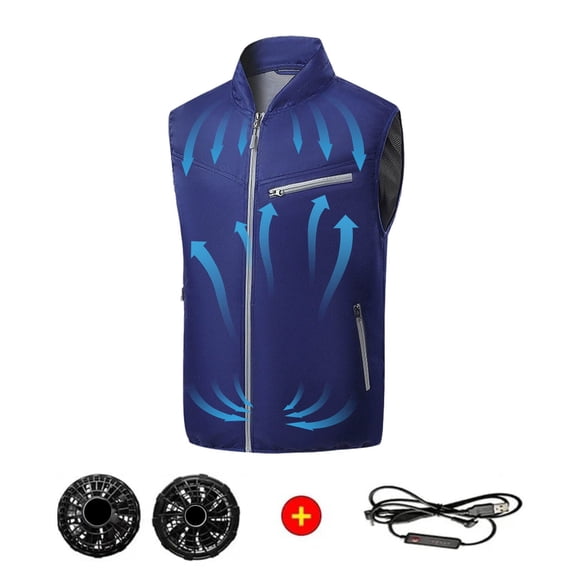 Lulshou Cooling Vest with Two 3-Blade Fans,Usb Rechargeable Fan Vest for Men Women,Lightweight Breathable Three-Speed Fan Vest for Outdoor Work,Fishing,Hiking,Summer Heat Relief