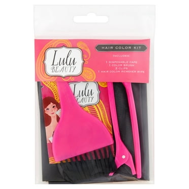 Lulu Beauty All You Need To Color Your Hair at Home Kit, Cape, Clips, Applicator Brush, Wipes