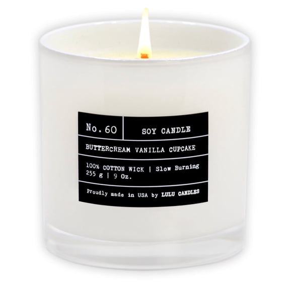 Lulu Candles | Buttercream Vanilla Cupcake | Luxury Scented Soy Jar Candle (9 oz.)