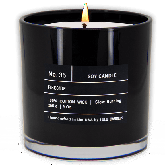 Lulu Candles | Fireside | Smells Like a Bonfire | Luxury Scented Soy Jar Candle | Hand Poured in The USA | Highly Scented Long Lasting (9 Oz.)